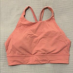 Coral/Peach Lululemon high neck long line sports bra